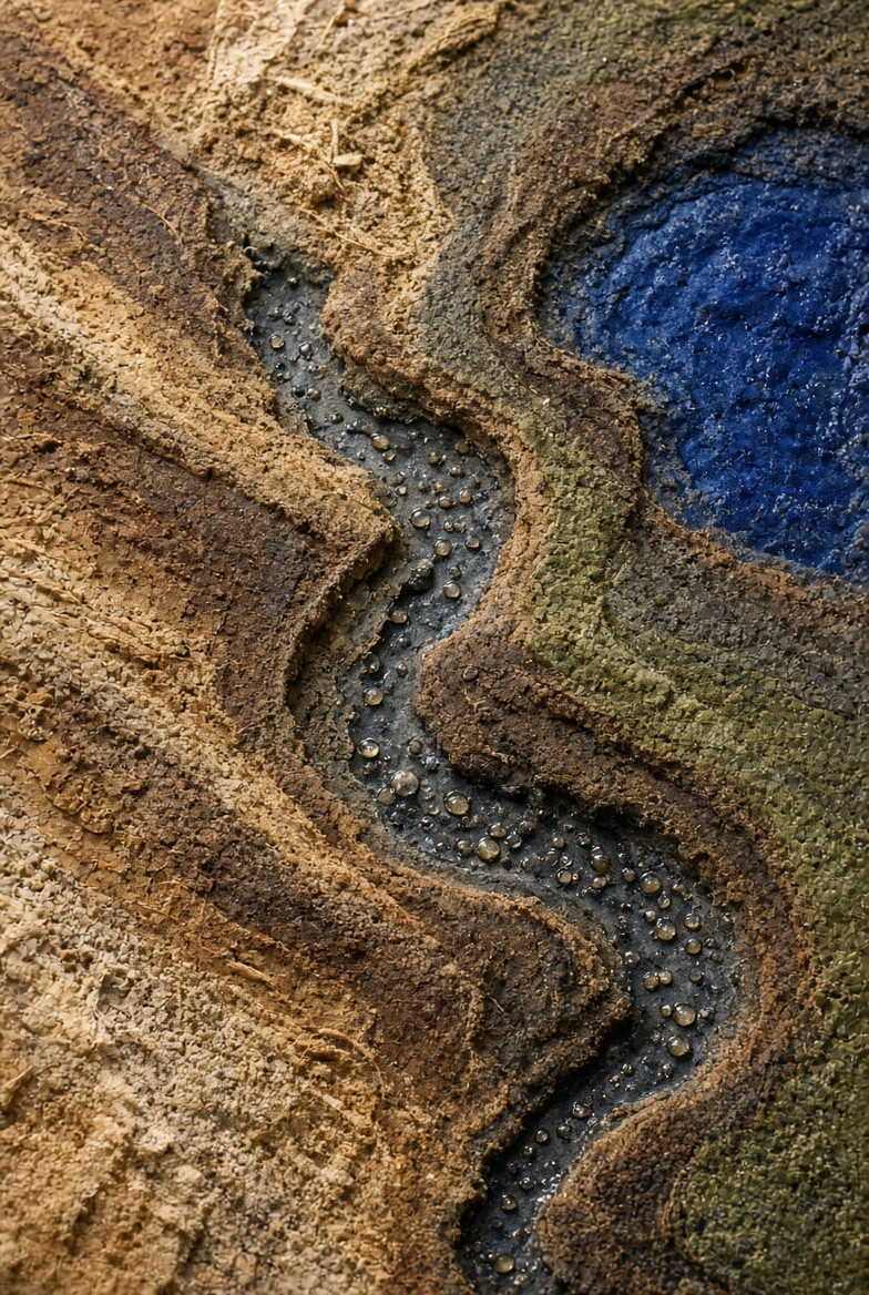 First rain beads on a wax relief