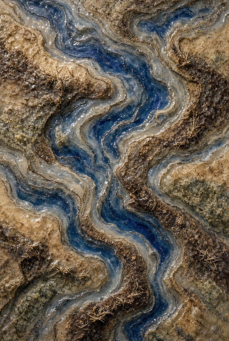 A wet meadow braid in translucent wax