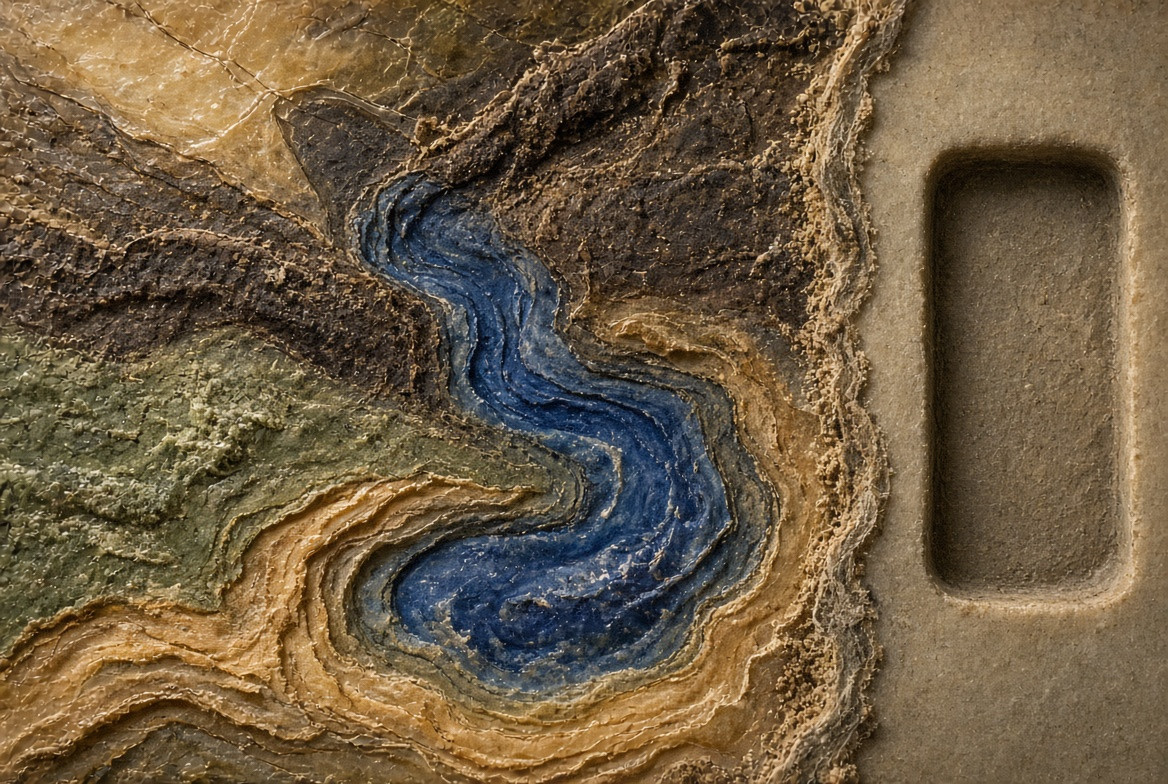 A wax study separated from an empty seal recess