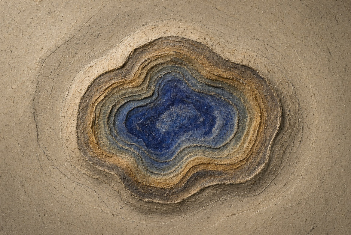 A ripple ending at a clean wax boundary