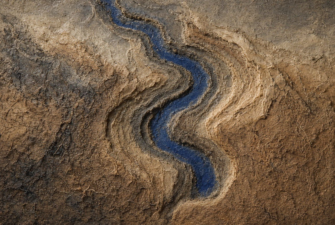 A local tributary stopping before an empty outlet