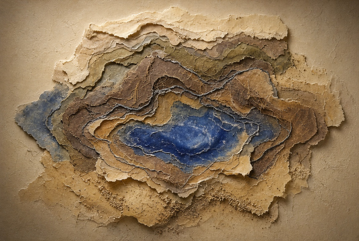 Layered sightlines above one local surface