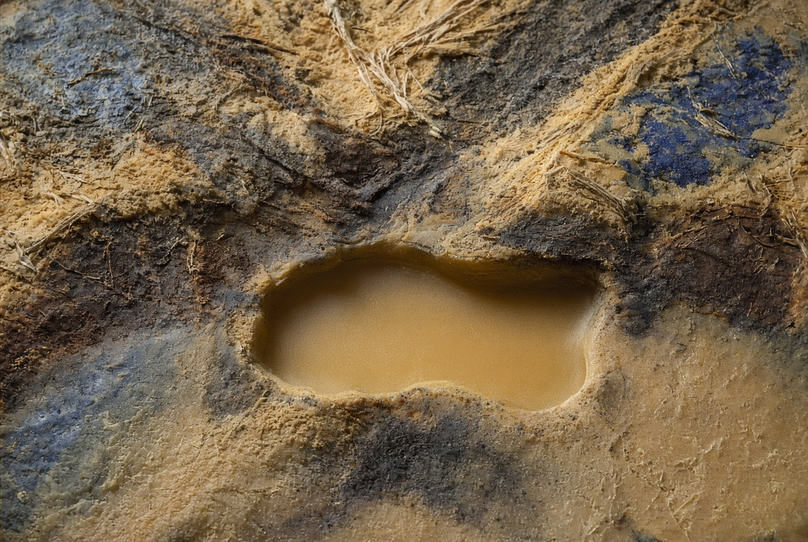 An open wax recess at the end of a source-to-mouth reading
